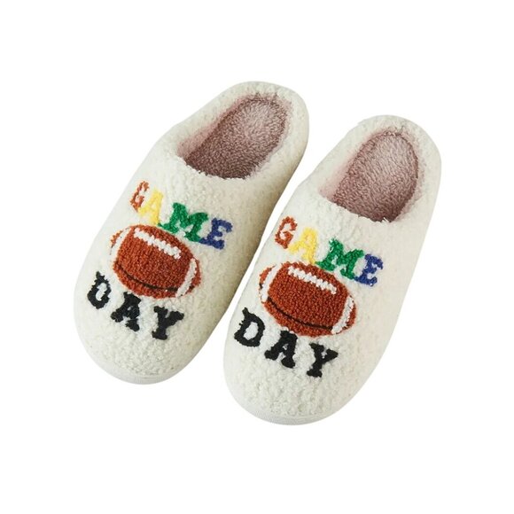2/$30 NEW Football Size 8 Game Day Superbowl Slippers - Picture 4 of 11